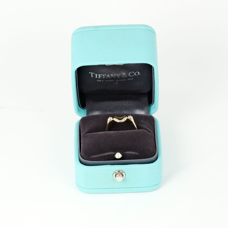 [Tiffany＆Co。]蒂法尼 
 Bean No. 8戒指 /戒指 
 K18黄金X 2P钻石大约3.61克豆女士