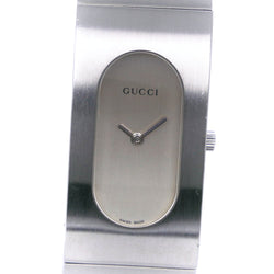 [Gucci] Gucci 
 mirar 
 Damas de dial de plata de color analógico de cuarzo de acero inoxidable 2400L