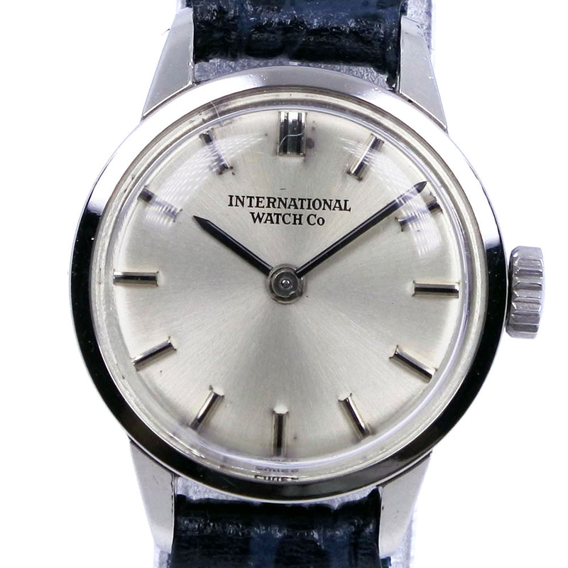 [IWC] Compañía de relojes internacionales 
 mirar 
 R2795 acero inoxidable x cuero plateado damas plateadas ralladas a mano
