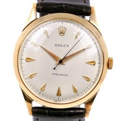 [ROLEX] Rolex 
 Precision watch 
 Vintage/1960s Cal.1210 9006 K18 Yellow Gold x Alligator hand -rolled silver dial Precision Men