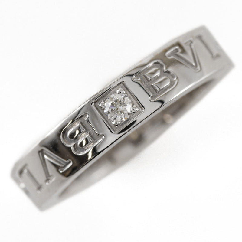[Bvlgari] bvlgari Bvlgari Bvlgari Tamaño 9 anillo logo doble 1p diamante 18KOro blanco x diamante aprox. 6.1G Bvlgari Bvlgari Women's A Rank