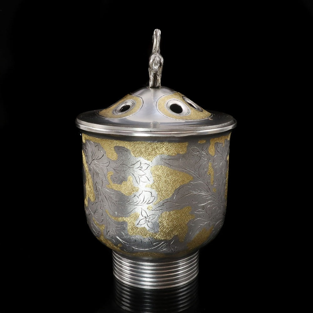帖佐美行 作 純銀 【 松梅想 香炉 】 純銀 骨董品 – NISHIKINO VINTAGE