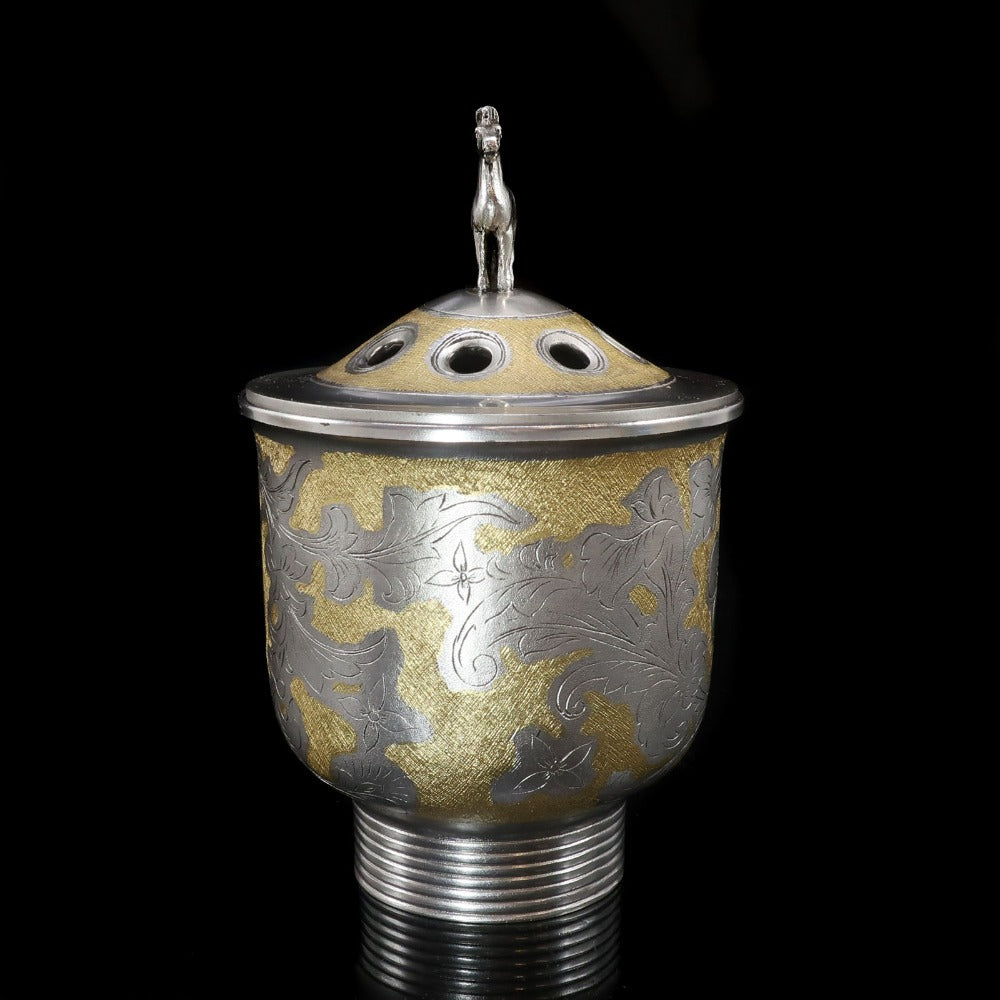 帖佐美行 作 純銀 【 松梅想 香炉 】 純銀 骨董品 – NISHIKINO VINTAGE