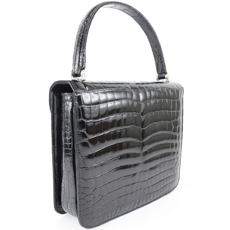 [ComTesse] Contest 
 Handbag 
 Crocodile Black Flap Ladies A-Rank