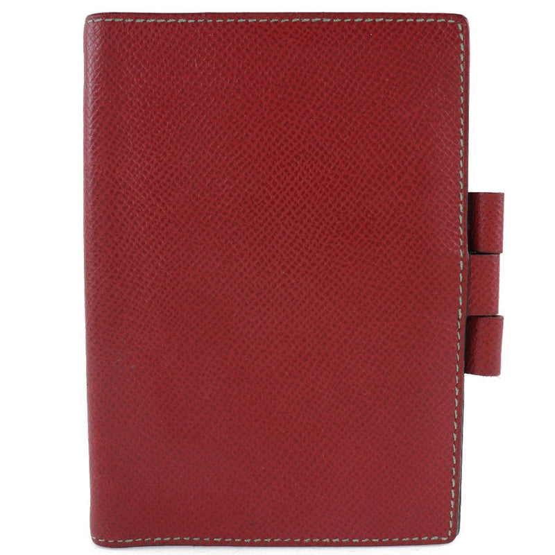 [HERMES] Hermes 
 Notebook cover 
 Shable red □ a engraved open unisex