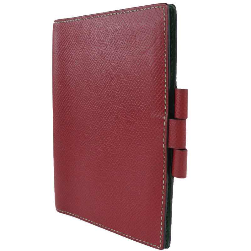 [HERMES] Hermes 
 Notebook cover 
 Shable red □ a engraved open unisex