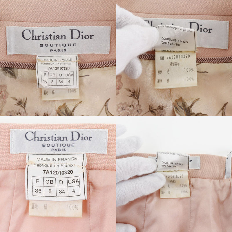 Dior】クリスチャンディオール セットアップ ウール ピンク レディース ...