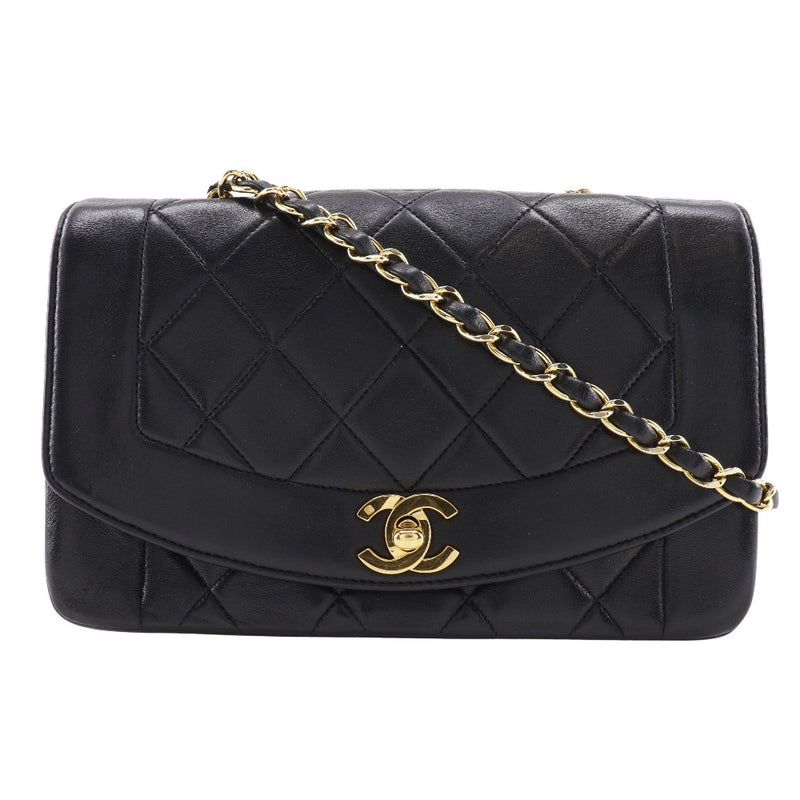 [Chanel] Chanel Diana 22 Bolso de hombro de cadena Matelasse Vintage A01164 Lambsker negro Crossbody Turnlock Diana 22 Mujeres de cadena