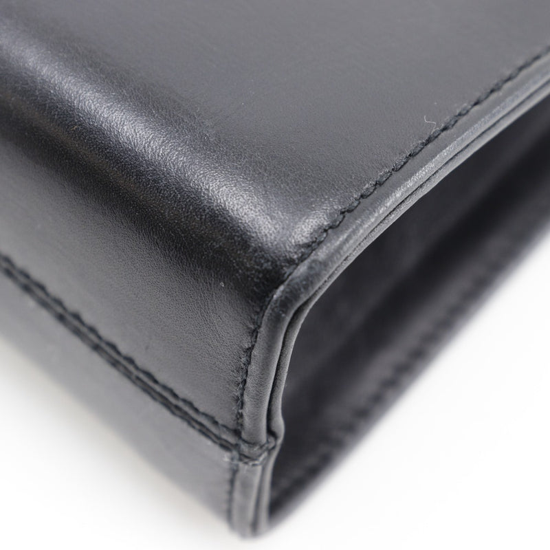 [Salvatore Ferragamo] Salvatore Ferragamo 체인 숄더백 Gancini 2 웨이 클러치 P21-0587 송아지 검은 색 크로스 바디 2Way 체인 더 숙녀