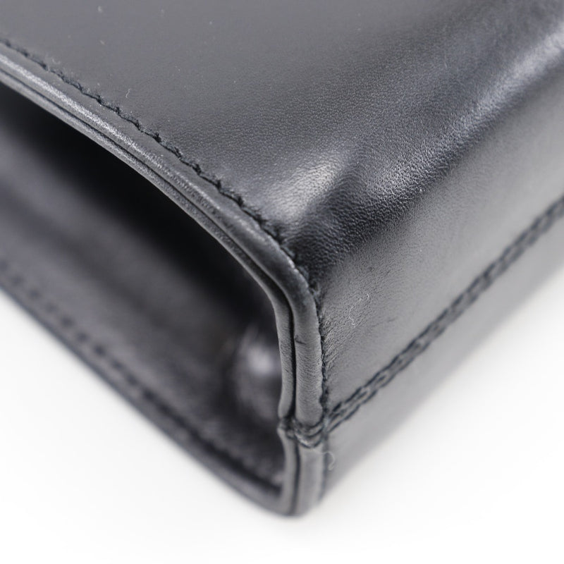 [Salvatore Ferragamo] Salvatore Ferragamo 체인 숄더백 Gancini 2 웨이 클러치 P21-0587 송아지 검은 색 크로스 바디 2Way 체인 더 숙녀