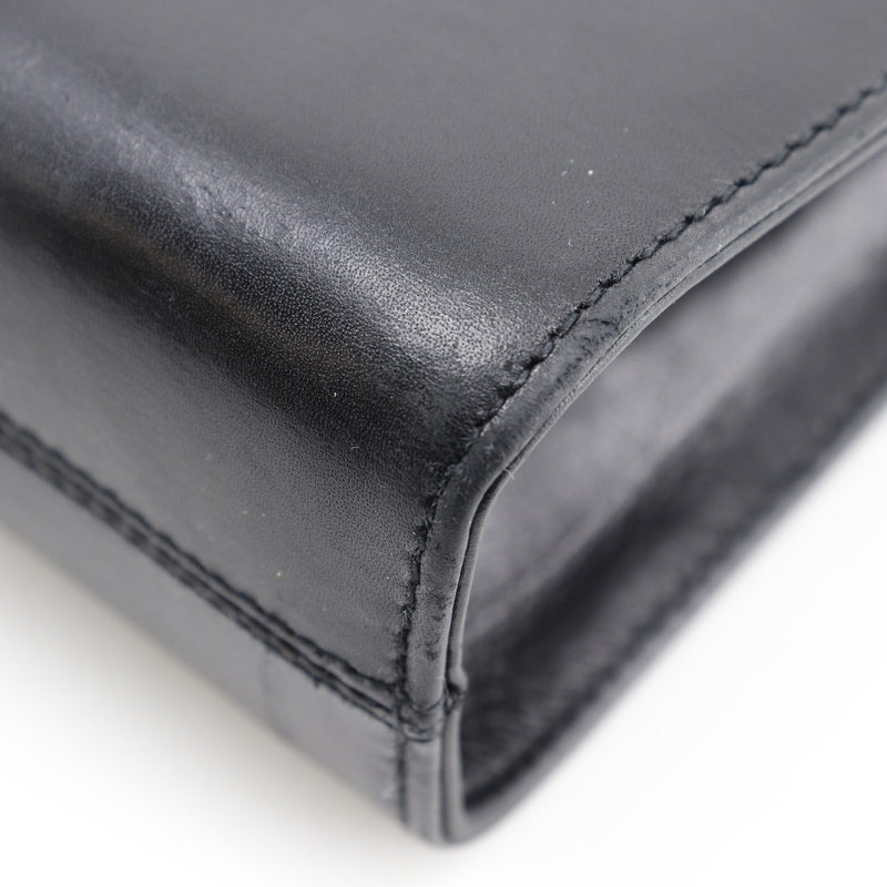 [Salvatore Ferragamo] Salvatore Ferragamo 체인 숄더백 Gancini 2 웨이 클러치 P21-0587 송아지 검은 색 크로스 바디 2Way 체인 더 숙녀