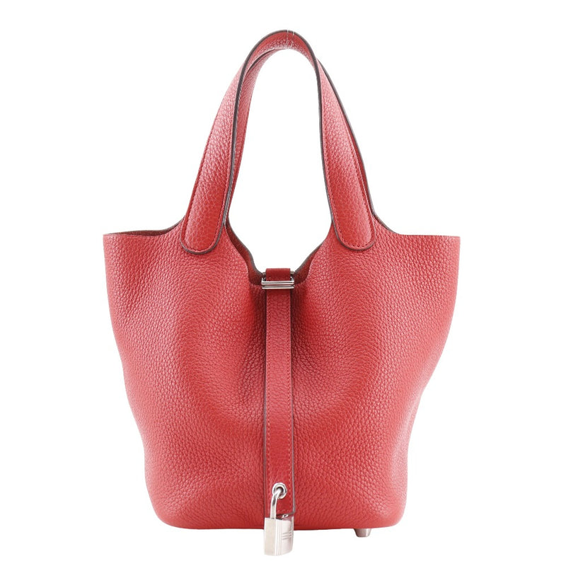 【HERMES】エルメス
 ピコタンロック18　PM ハンドバッグ
 トリヨンクレマンス ルージュトマト 赤/シルバー金具 Y刻印 手提げ ベルト金具 Picotin Lock18 PM レディースA-ランク