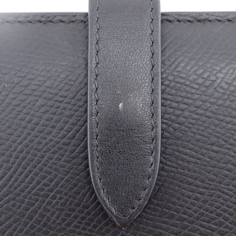 [Celine] Celine Correa Media Store Billet Bifold Barretera Black Snap Button Store Willet Women's