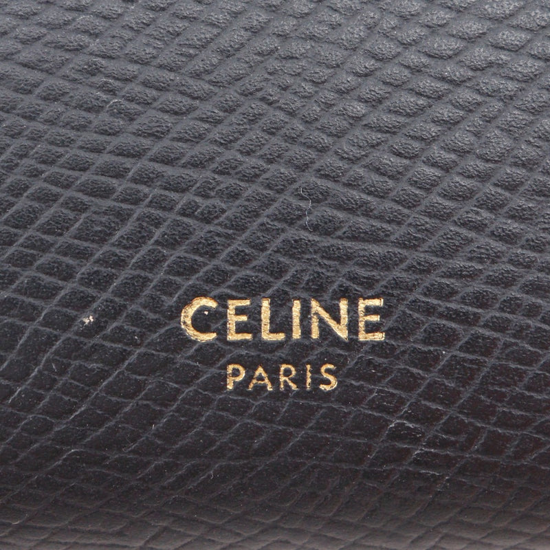 [Celine] Celine Correa Media Store Billet Bifold Barretera Black Snap Button Store Willet Women's