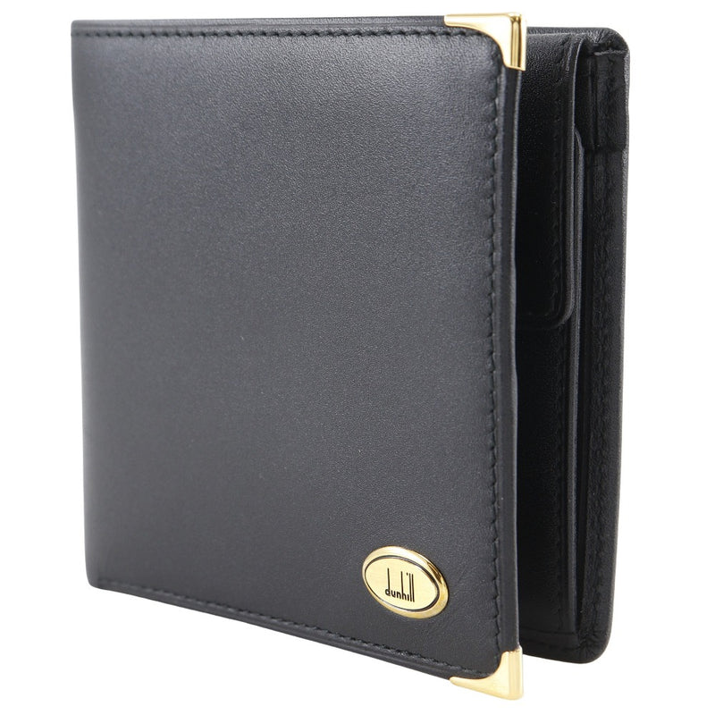 [Dunhill] Dunhill Logo Bi-Fold Ballet Barrief Black Open Logo Men's A