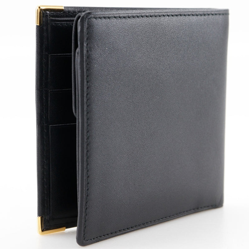 [Dunhill] Dunhill Logo Bi-Fold Ballet Barrief Black Open Logo Men's A