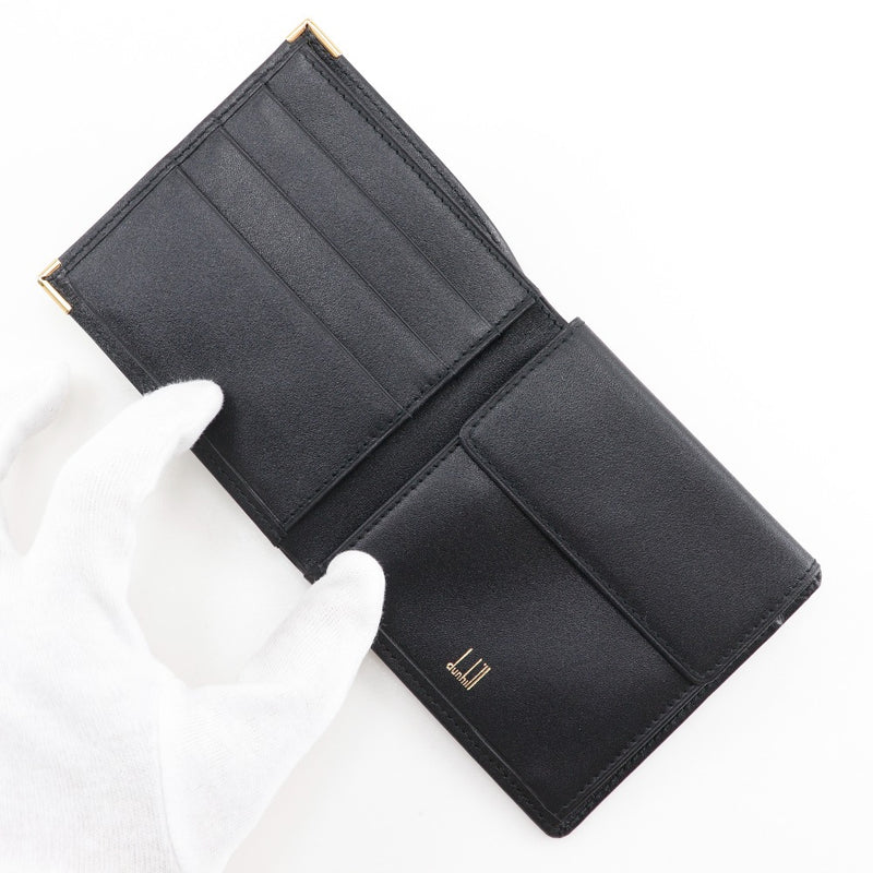 [Dunhill] Dunhill Logo Bi-Fold Ballet Barrief Black Open Logo Men's A