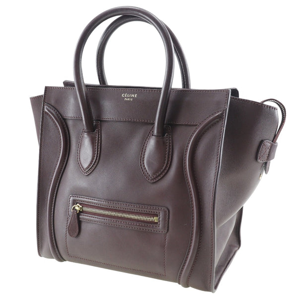 [Celine] Celine 
 Luggage mini handbag 
 Calf handbag A5 fastener Luggage mini Ladies A-Rank