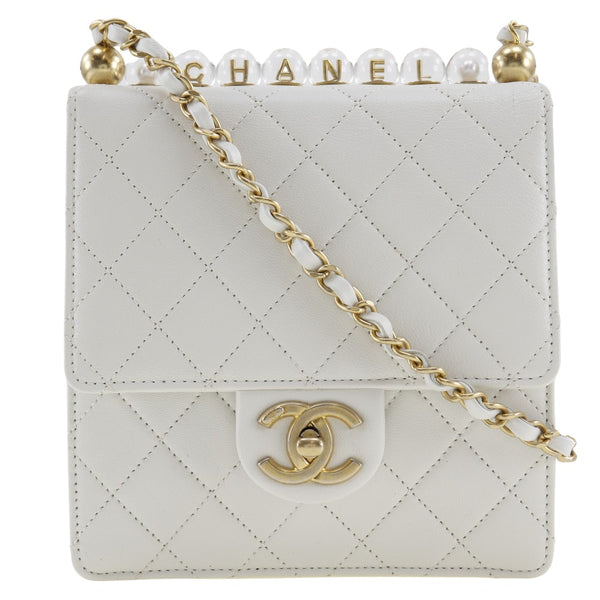 [Chanel] Chanel 
 Bolso de hombro matrasse 
 AS0584 Lambskin Diagonal Gurn Lock Matelasse Damas A-Rank