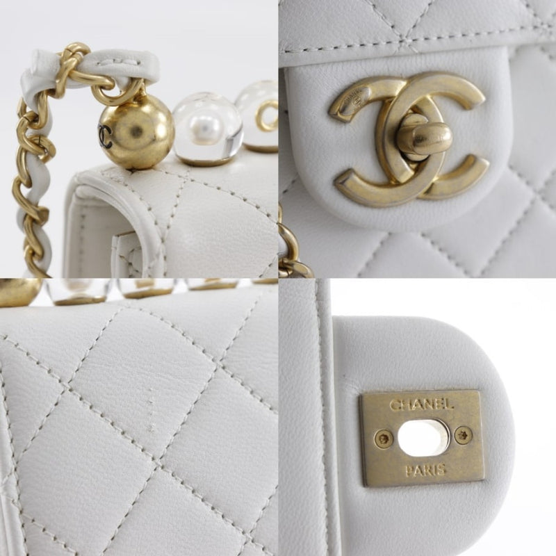 [CHANEL] Chanel 
 Matrasse shoulder bag 
 AS0584 Lambskin diagonal turn lock Matelasse Ladies A-Rank