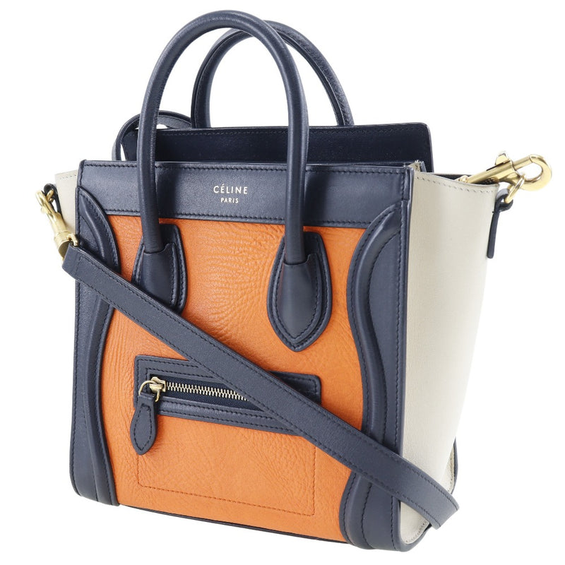 [Céline] Céline Lager Genano Shopper Sac à bandoulière COULEUR ORANGE DIAGINAL MARDS 2WAY FASTER