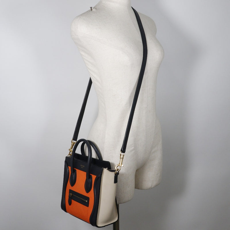 [Celine] Celine 
 Luggage Nano Shopper Shoulder Bag 
 Calf diagonal handbag 2WAY fastener Luggage Nano Shopper Ladies