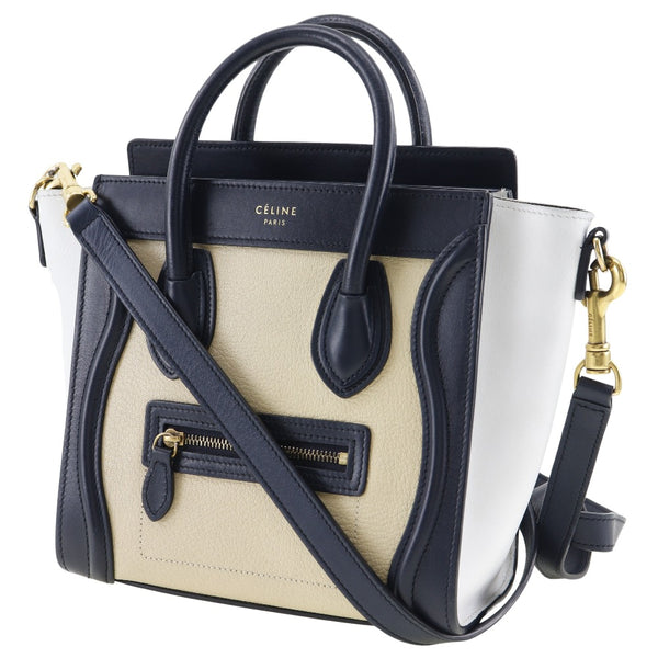 [Celine] Celine 
 Luggage Nano Shopper Shoulder Bag 
 Calf shoulder handbag 2WAY zipper Luggage nano shopper ladies