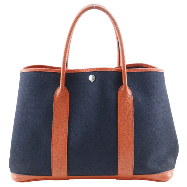 [HERMES] Hermes 
 Garden Party PM Tote Bag 
 Country x Towalmilly Blue Malin X engraved handbill A4 snap button GARDEN PARTY PM Ladies