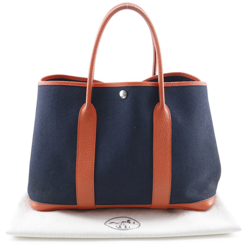 [HERMES] Hermes 
 Garden Party PM Tote Bag 
 Country x Towalmilly Blue Malin X engraved handbill A4 snap button GARDEN PARTY PM Ladies