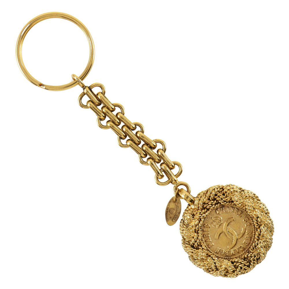 CHANEL] Chanel Cocomark key chain Gold plating COCO Mark Ladies A