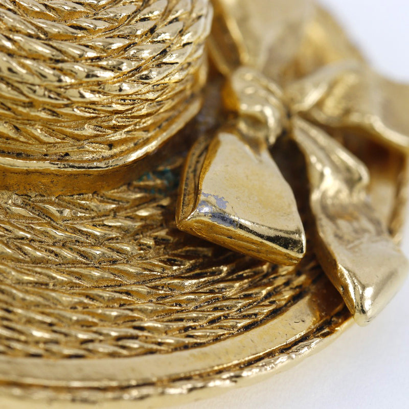 [Chanel] Chanel 
 Broche de sombrero de paja 
 Revestimiento de oro alrededor de 36.0 g de sombrero de paja Damas A-Rank