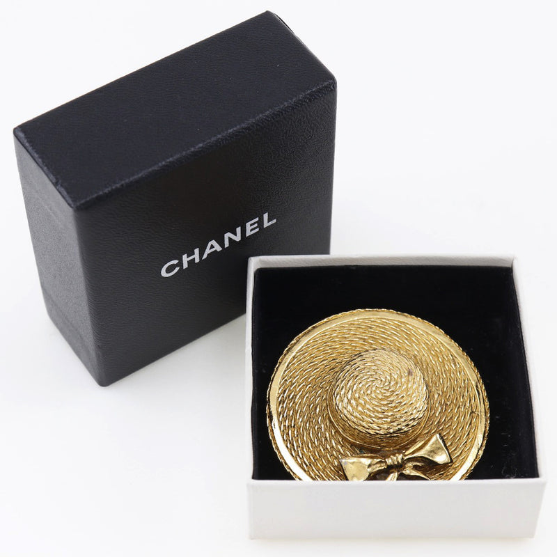 [CHANEL] Chanel 
 Straw hat brooch 
 Gold plating about 36.0g Straw Hat Ladies A-Rank