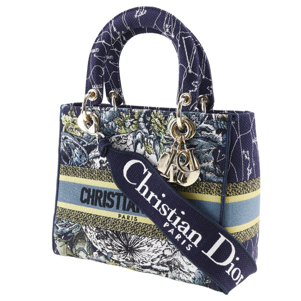 [Dior] Christian Dior 
 Lady Dior Handbag 
 Lienzo diagonal 2way a5 flap Lady Dior Damas un rango