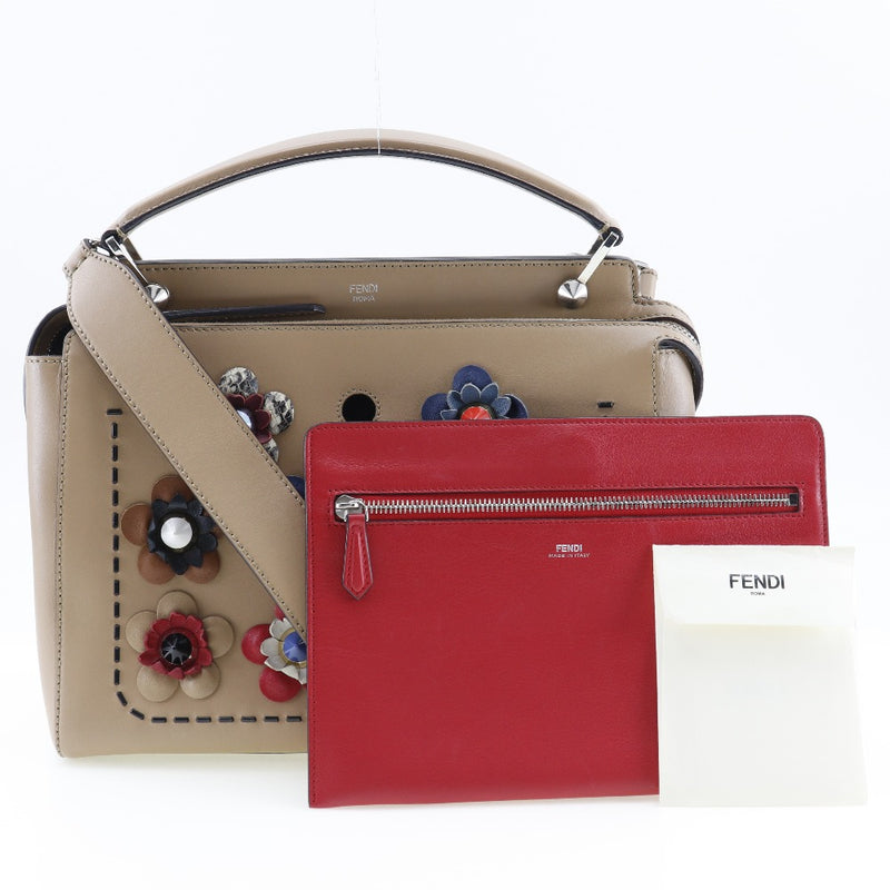 [FENDI] Fendi 
 Dotcom handbag 
 Calf shoulder handbag 2WAY A4 fastener dot com ladies