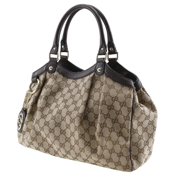 [Gucci] Gucci 
 Sukiy Bag手提包 
 211944 GG帆布手袋A4磁铁型Sukey Bag女士