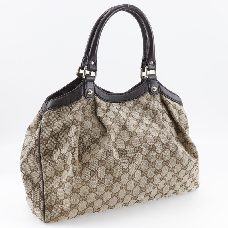 [Gucci] Gucci 
 Sukiy Bag手提包 
 211944 GG帆布手袋A4磁铁型Sukey Bag女士