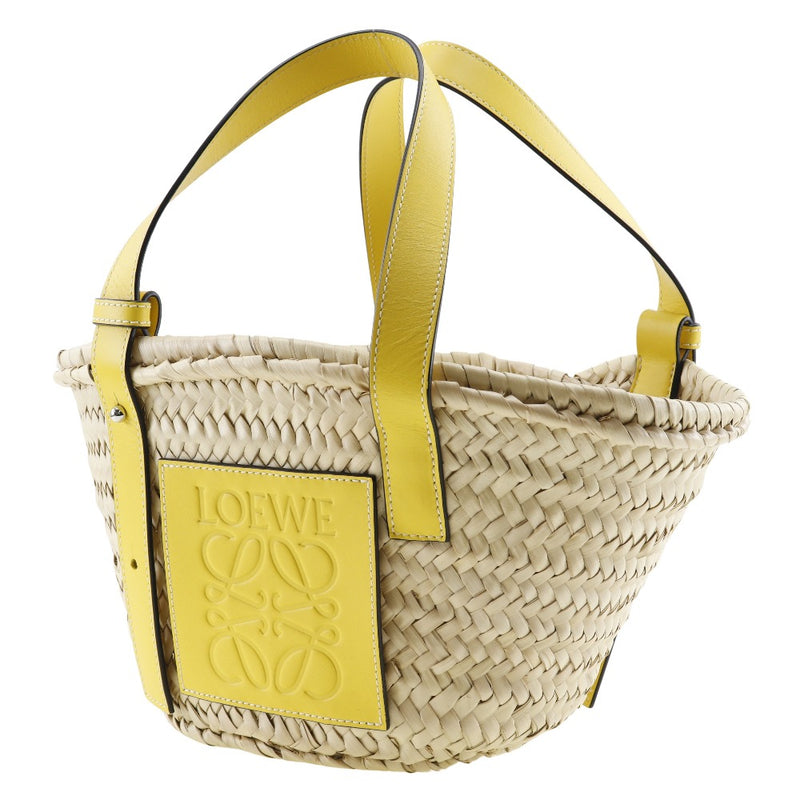 [Loewe] Loewe 
 篮子袋子手提包 
 Raffia X皮革手提包A5开放式篮子袋S女士