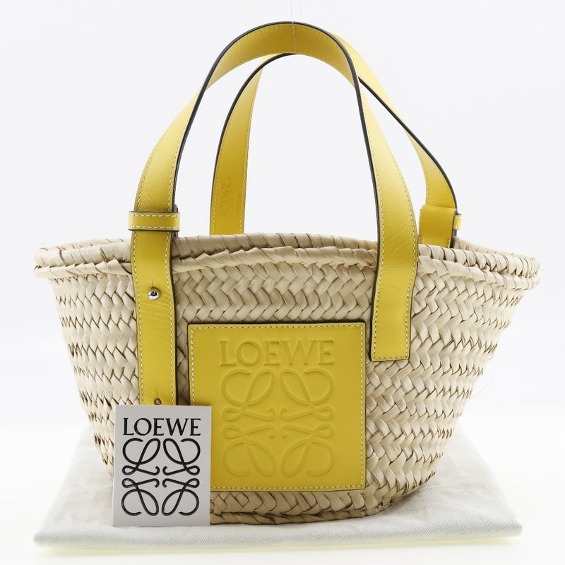 [Loewe] Loewe 
 바스켓 백 핸드백 
 Raffia x 가죽 핸드백 A5 오픈 바구니 가방 숙녀 A 등급