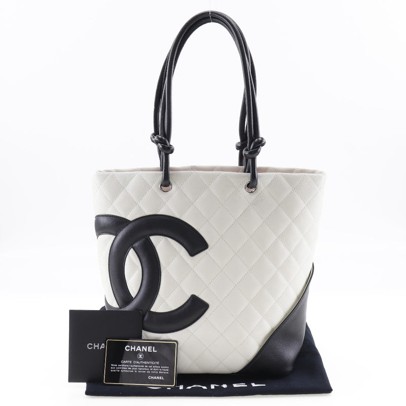 [CHANEL] Chanel 
 Cambon Line Tote Tote Bag 
 Calf handbag A5 fastener Cambon LINE TOTE Ladies