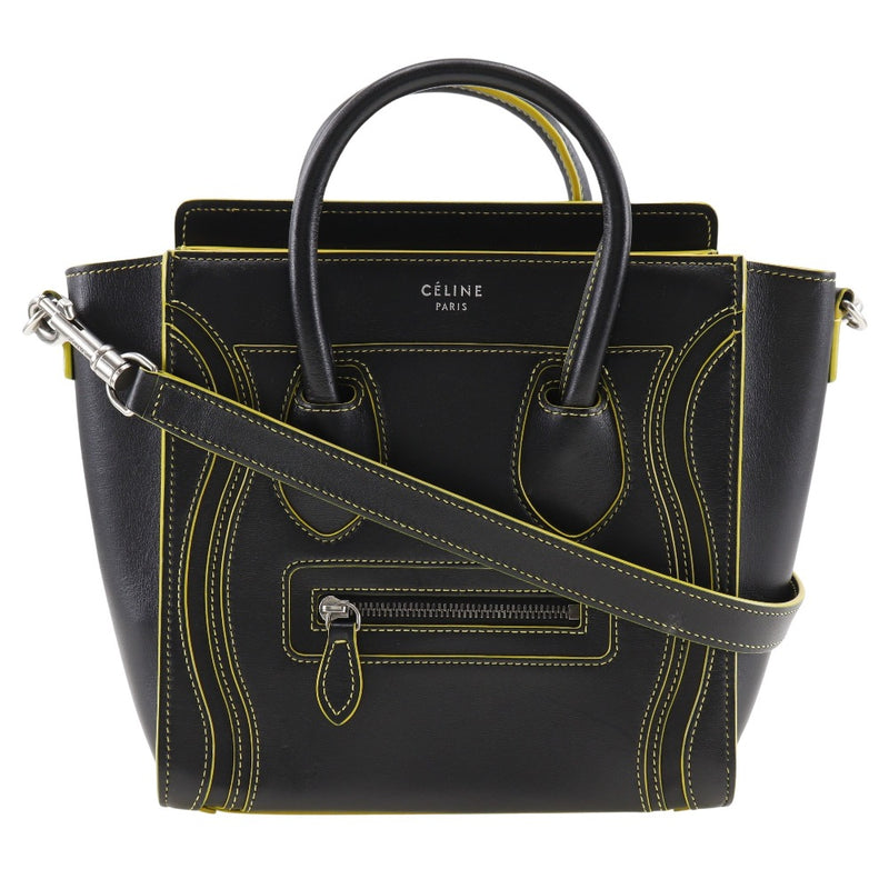 [Celine] Celine 
 Luggage Nano Shopper Handbag 
 Calf diagonal handbag 2WAY fastener Luggage Nano Shopper Ladies A-Rank