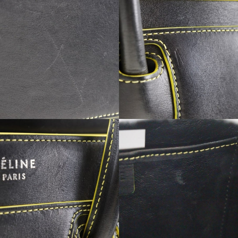 [Celine] Celine 
 Lengipaje Nano Shopper Handbag 
 Babón de pantorrilla Diagonal 2way Sphing Luggage Nano Shopper Ladies A-Rank