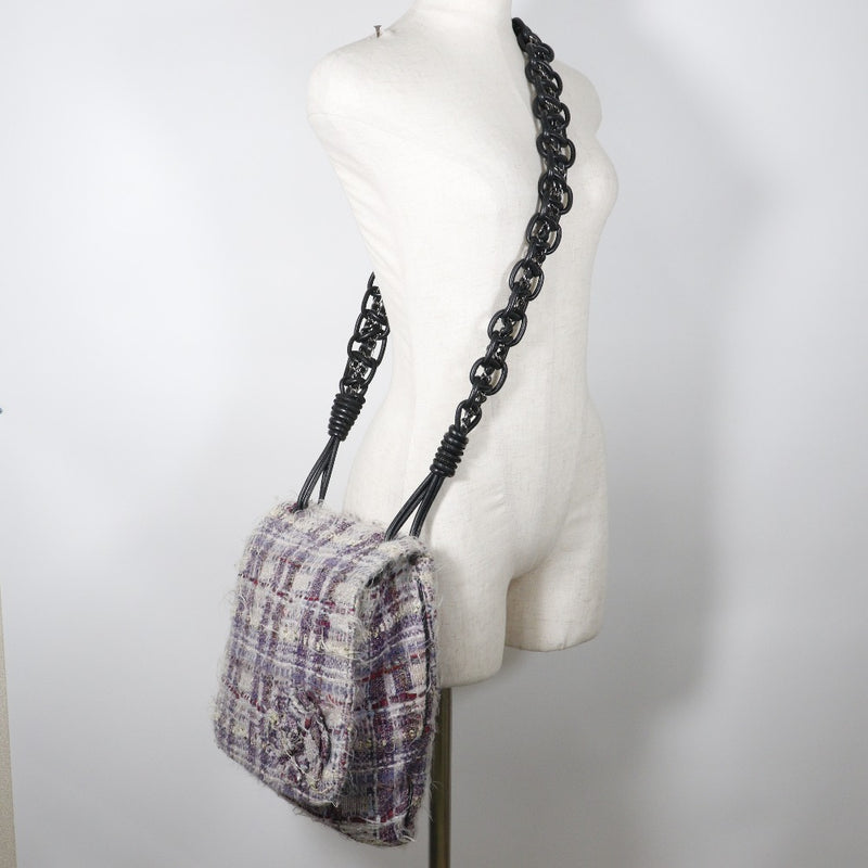 [CHANEL] Chanel 
 Shoulder bag 
 Tweed diagonal hanging A5 flap ladies A-rank