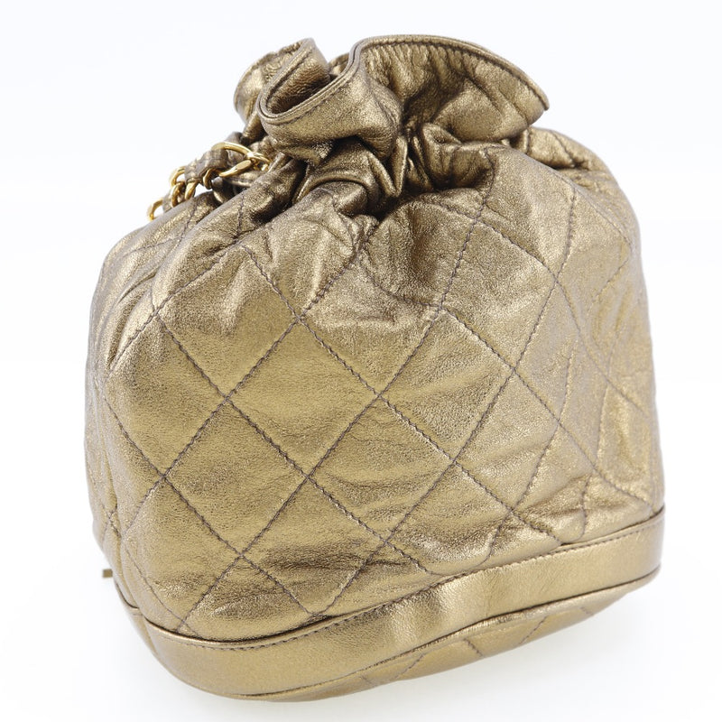 [CHANEL] Chanel 
 Kinthakurinjing Shoulder Shoulder Bag 
 Calf diagonal drawstring Kinchaku Fringe Shoulder Ladies A Rank
