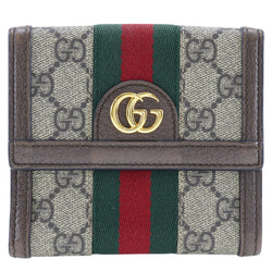 [Gucci] Gucci 
 w钩 - 墙的bi -fold钱包 
 523173 GG Sprom Canvas快照按钮双面钱包女士