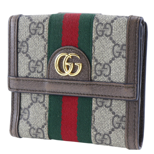 [Gucci] Gucci 
 w钩 - 墙的bi -fold钱包 
 523173 GG Sprom Canvas快照按钮双面钱包女士
