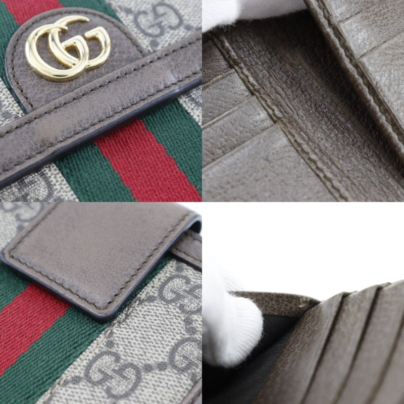 [Gucci] Gucci 
 W billetera bi -plate -bi -bi -bi 
 523173 GG Botón de lienzo Sprem Botón de ratón de doble cara Damas