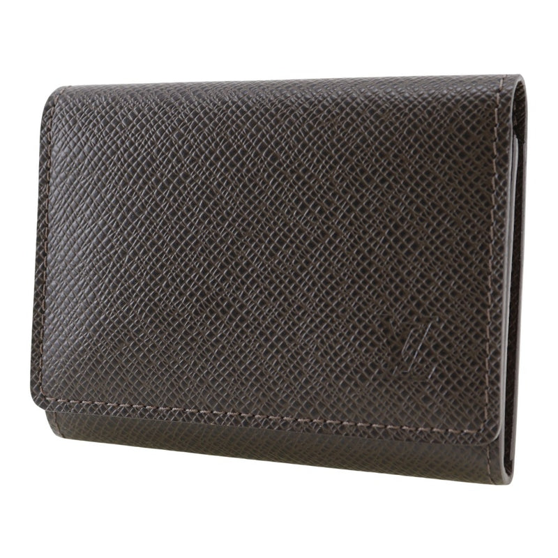 [Louis Vuitton]LOUIS VUITTON Business card holder Taiga CA1106 engraved open men's A+rank