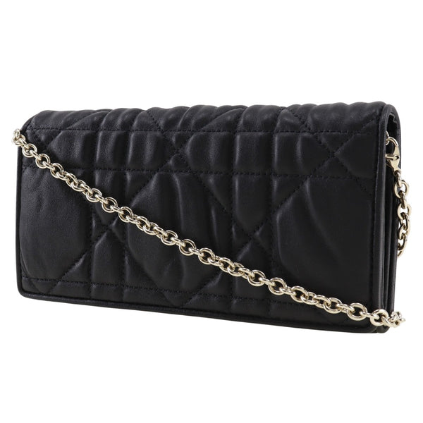 [Dior] Christian Dior 
 Chain wallet long wallet 
 02-LU Calf Snap button CHAIN ​​WALLET Ladies A-Rank
