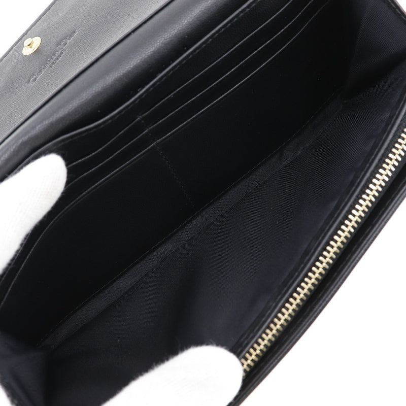 【Dior】クリスチャンディオール
 チェーンウォレット 長財布
 02-LU カーフ スナップボタン Chain wallet レディースA-ランク