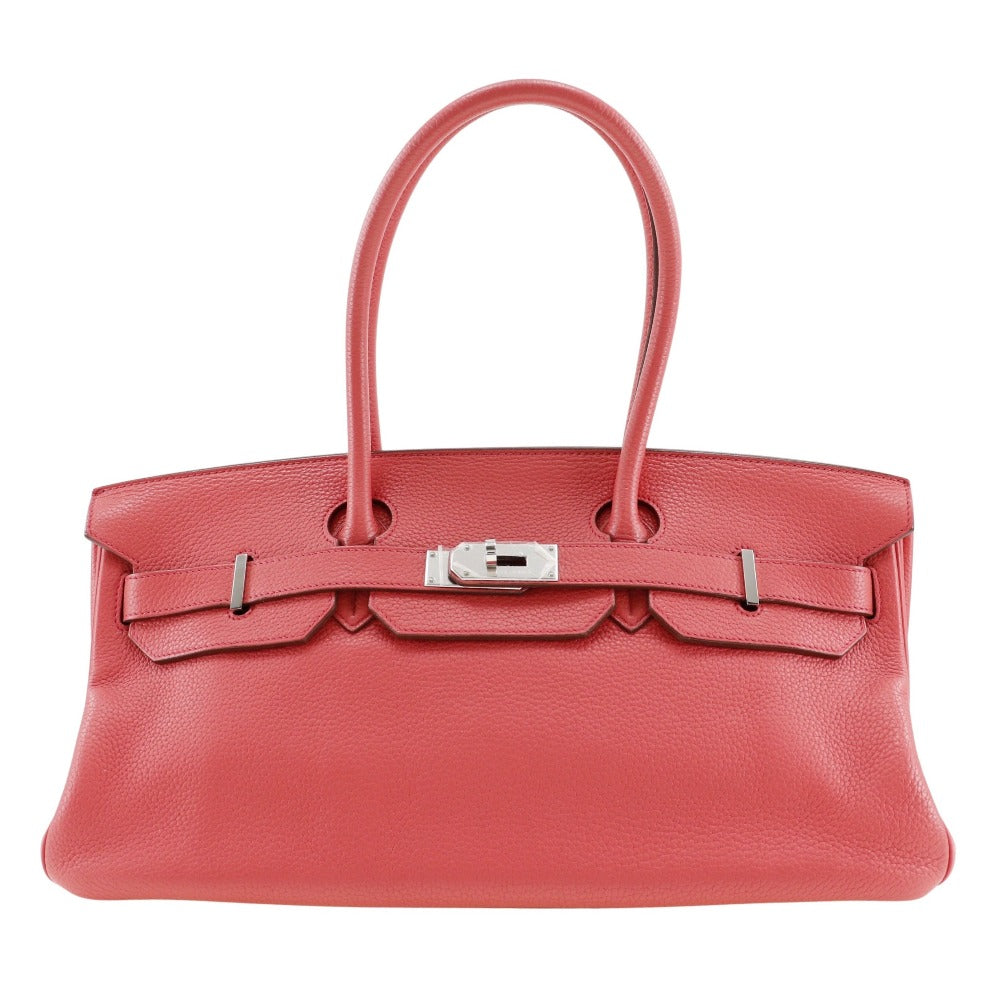 美品 HERMES エルメス ショルダー バーキン ヴァーミリオン レッド シルバー金具 トリヨンクレマンス シカクN刻印 ハンド バッグ k5639 HERMES - 美品 HERMES エルメス ショルダー バーキン ヴァーミリオン
